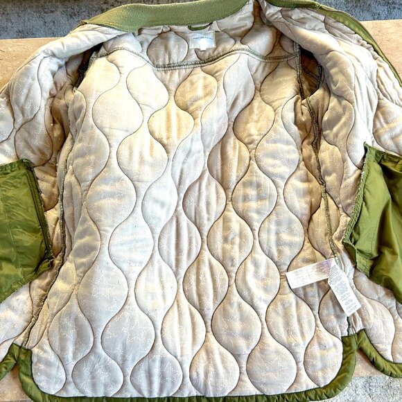 Avec les Filles green quilted coat jacket size M - Picture 3 of 5
